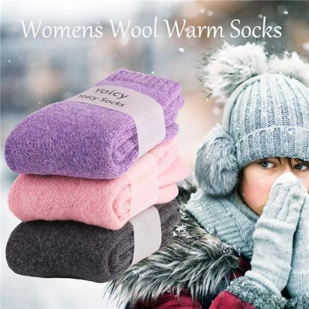 Women's Super Thick Wool Socks - Soft Warm Comfort Winter Socks (Pack of 3)